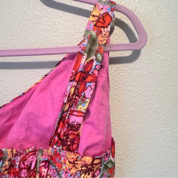 Dress Forum Revolve Pink Floral One Shoulder Wrap Dress Womens S Mini Beachy - Picture 11 of 12